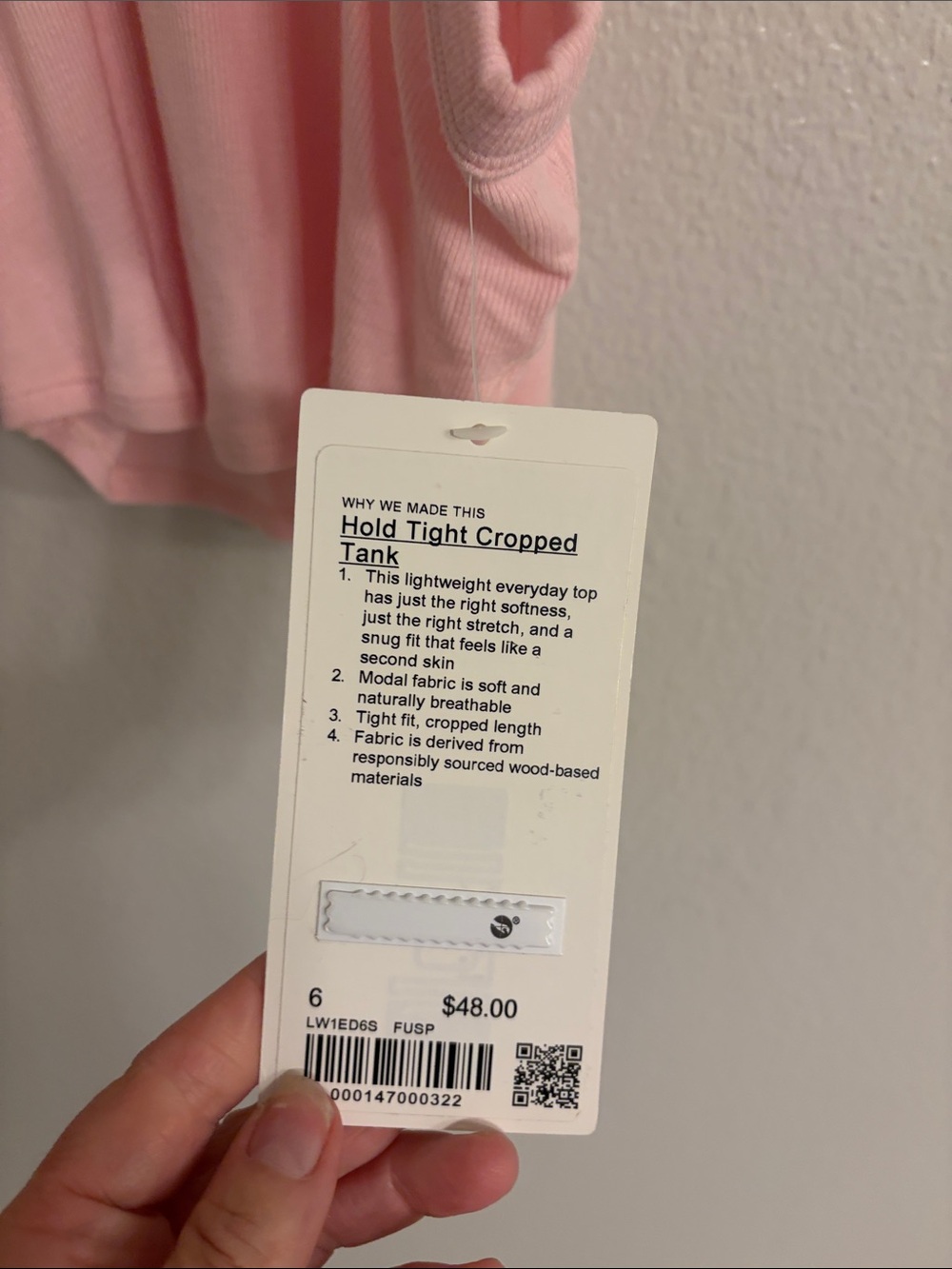 Light Pink Ribbed Racerback Tank Top - Picture 3 of 3